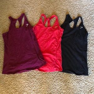 Gymshark Tempo Vest workout tank top bundle of 3
